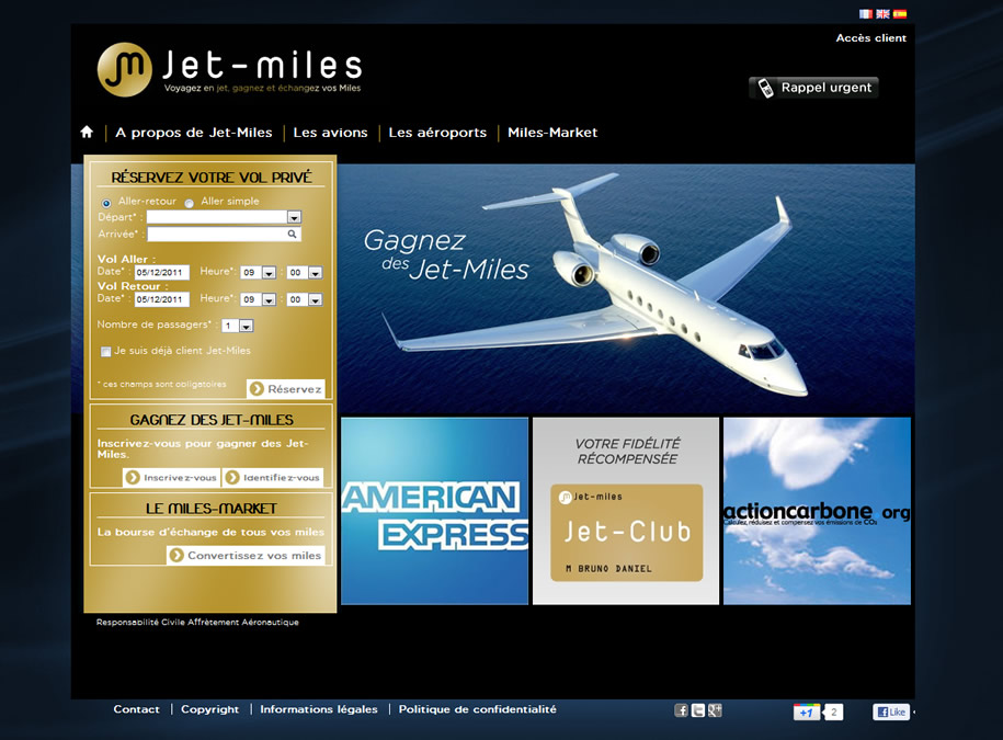 developpement site internet réservation de jets en ligne
